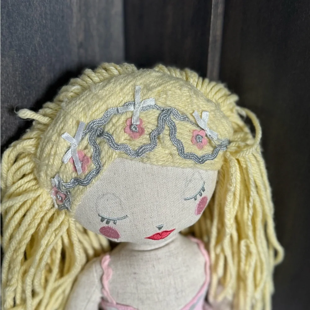 24 in Pottery Barn Mermaid Doll with Pink and Blonde Details